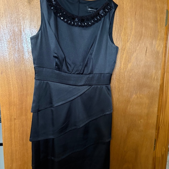 Connected Apparel Black Cocktail Dress – Size 8 – Beaded Neckline - Picture 1 of 3